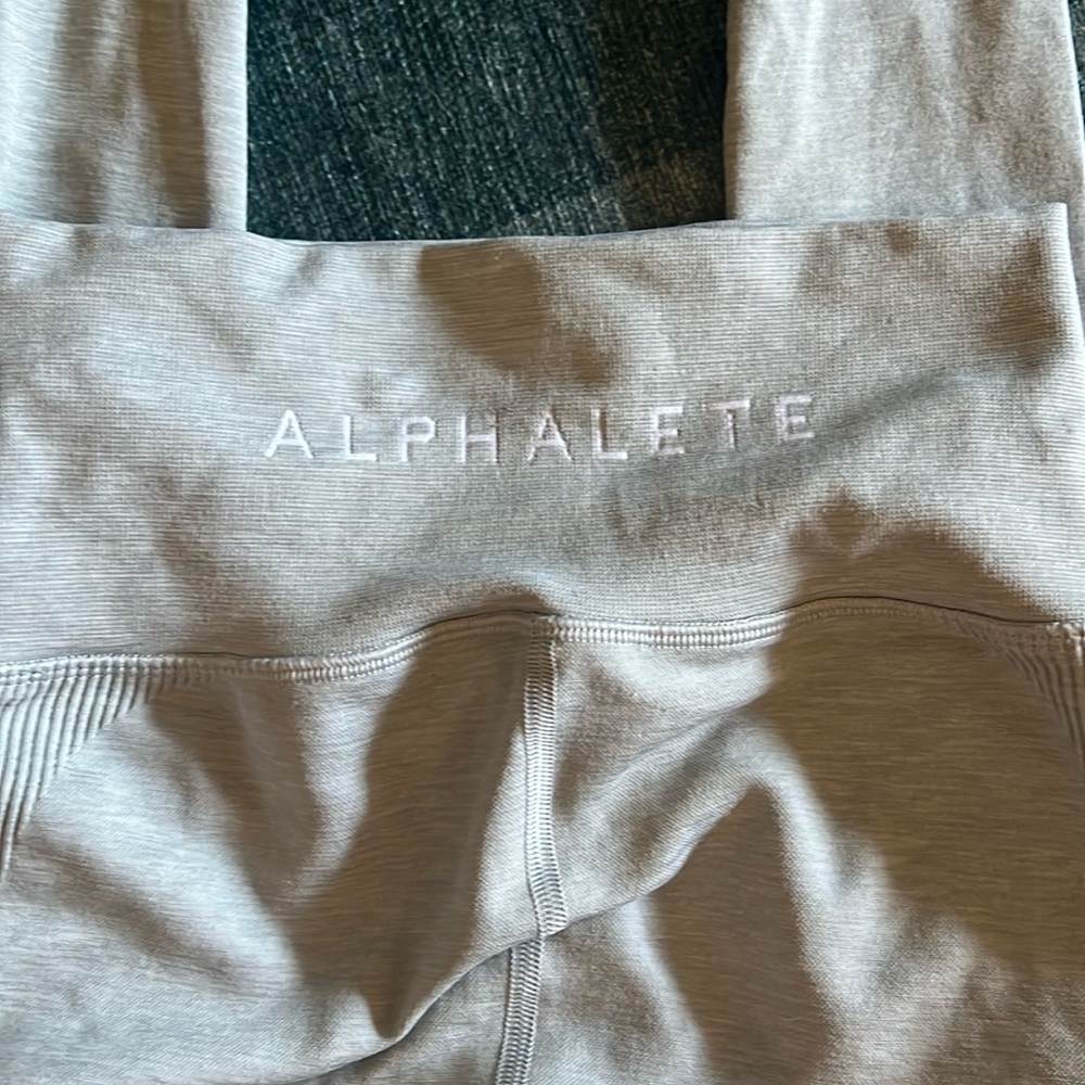 Alphalete, grey leggings, size S